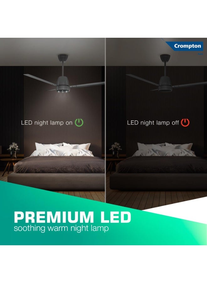 Crompton Energion Niteo 1200 mm BLDC Ceiling Fan | Warm Ambient LED Indicators | Remote Control | BEE 5 Star Energy Rating | Superior Air Delivery | 4 Year Manufacturer Warranty | Matte Grey - Image 4